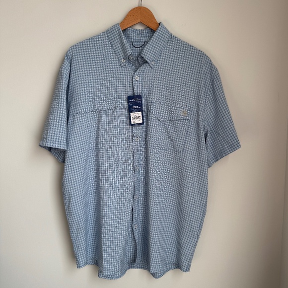 NWT Mens Huk Tide Break Point Short Sleeve Light Blue Size Large - Picture 2 of 9